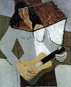 Juan Gris The fem playing guitar oil on canvas